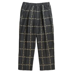 画像2: exodus brand/有刺鉄線CHECK EASY PANTS（BLACK）［有刺鉄線チェックイージーパンツ-26秋冬］ (2)