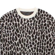 画像2: WACKO MARIA/LEOPARD MOHAIR JACQUARD KNIT SWEATER（WHITE）［レオパードモヘアセーター-26秋冬］ (2)