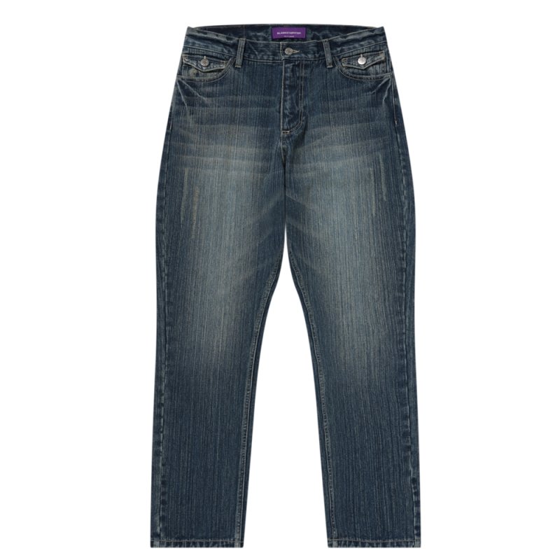 画像1: BlackEyePatch/LEOPARD FLAP SLIM FIT JEANS(INDIGO)