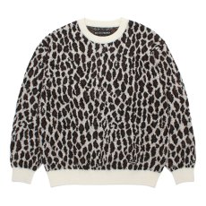 画像1: WACKO MARIA/LEOPARD MOHAIR JACQUARD KNIT SWEATER（WHITE）［レオパードモヘアセーター-26秋冬］ (1)