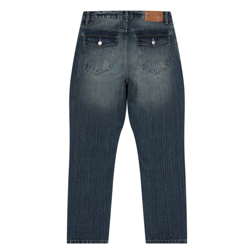 画像2: BlackEyePatch/LEOPARD FLAP SLIM FIT JEANS(INDIGO)