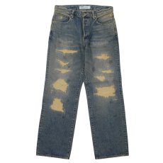 画像1: DAIRIKU/"Straight" Vintage Repair Denim Pants（Indigo）［"ストレート"ヴィンテージリペアデニムパンツ-26秋冬］ (1)