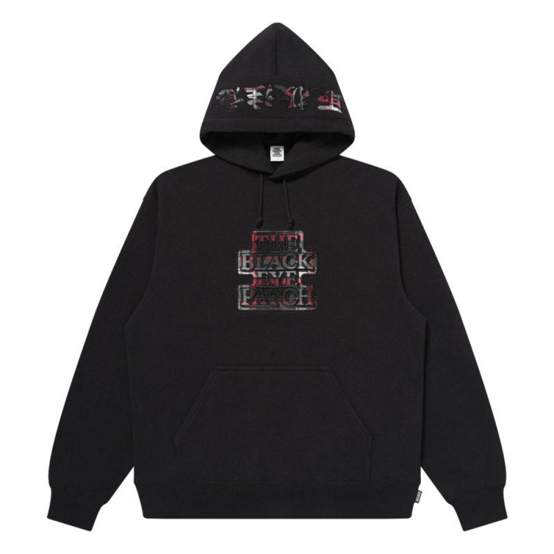 画像1: BlackEyePatch/PLAID FLANNEL OG LABEL HWC HOODIE(BLACK)