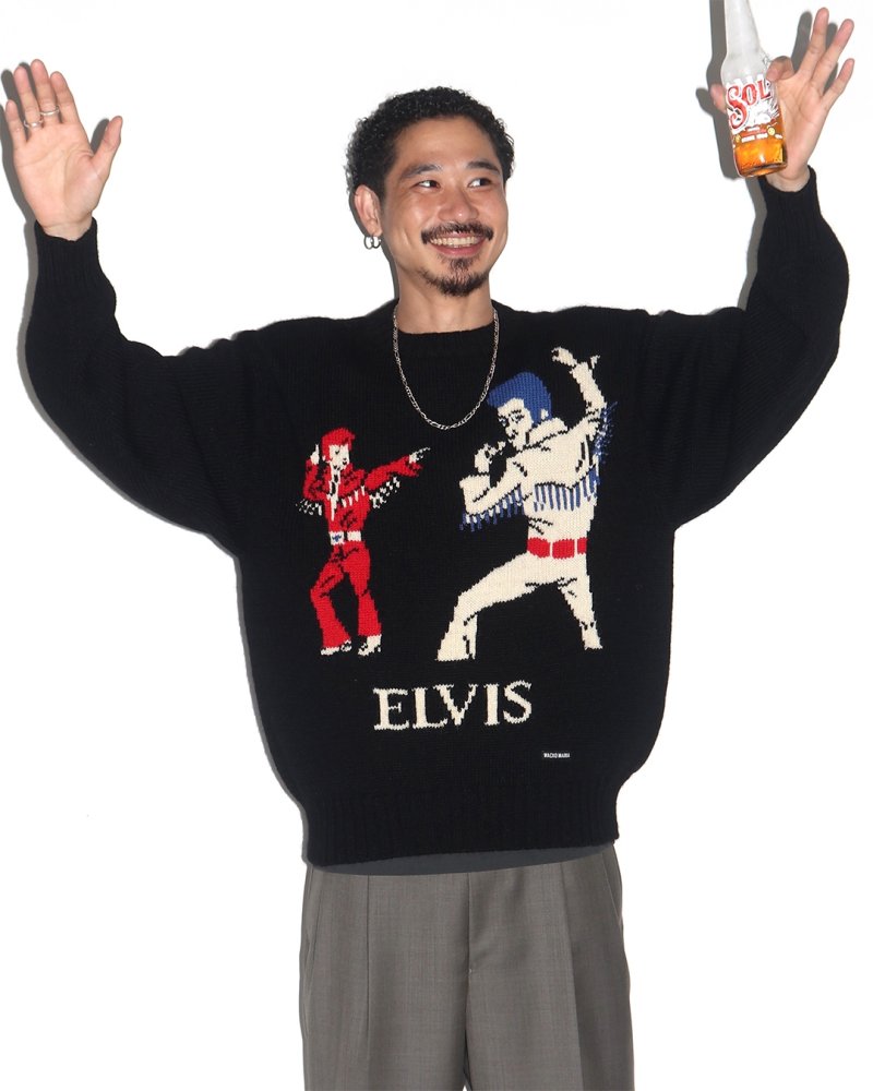 画像3: WACKO MARIA/INTARSIA KNIT SWEATER（BLACK）［インターシャニットセーター-26秋冬］