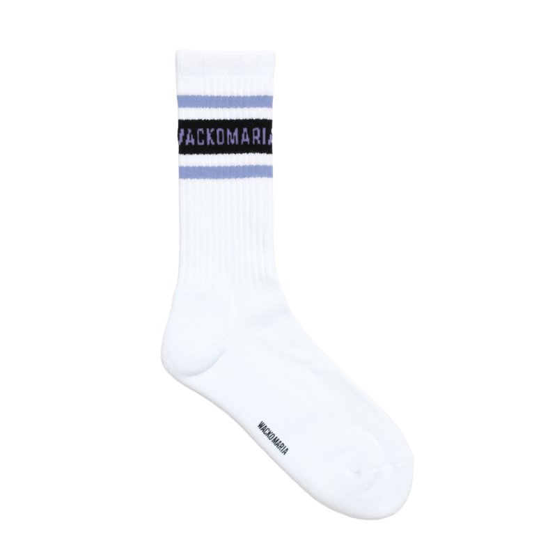 画像1: WACKO MARIA/SPORTS SOCKS（WHITE/PURPLE）［スポーツソックス-26秋冬］