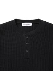 画像3: COOTIE PRODUCTIONS/N/C Waﬄe Henley Sweatshirt（Black）［ワッフルヘンリースウェットシャツ-26秋冬］ (3)
