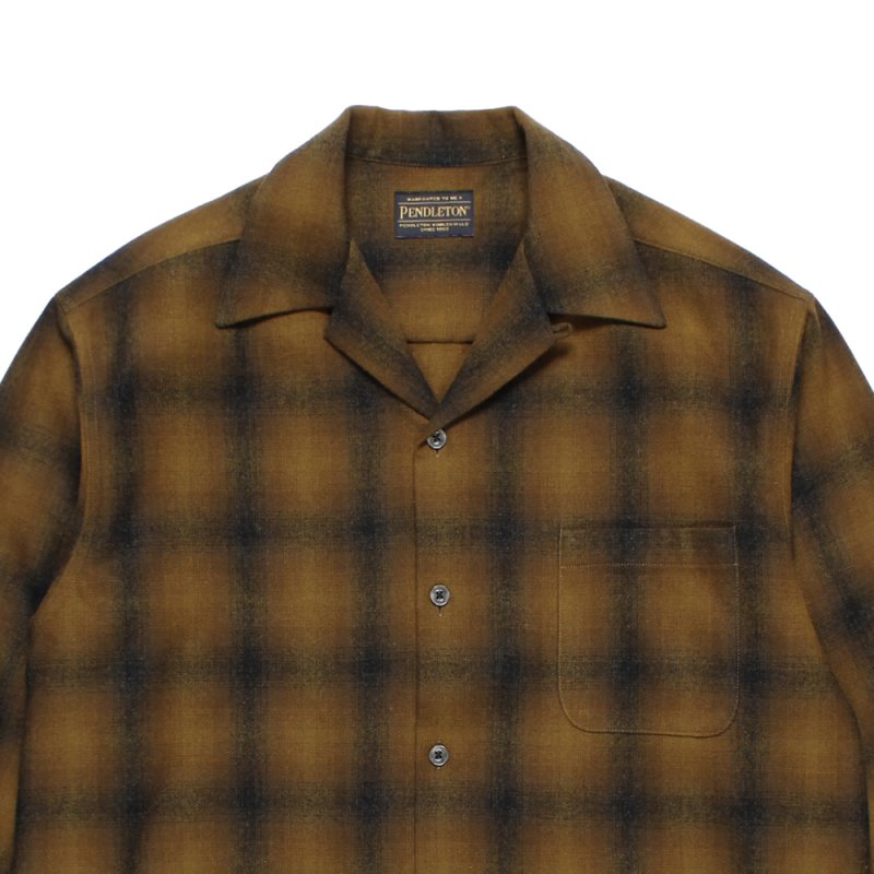 画像2: WACKO MARIA/PENDLETON / WOOL OMBRE CHECK OPEN COLLAR SHIRT（ONE）［ウールオンブレチェックオープンカラーシャツ-26秋冬］