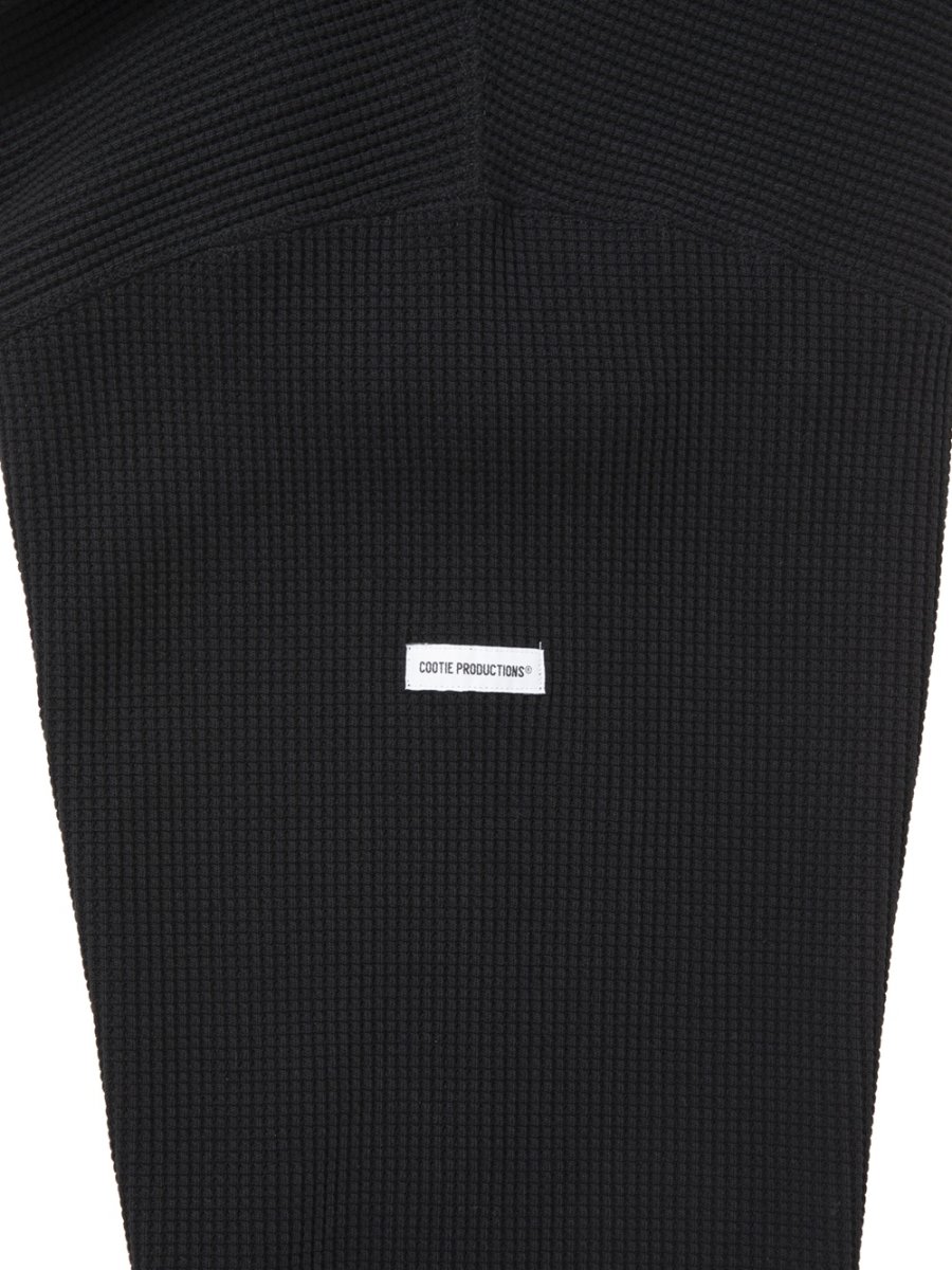 画像4: COOTIE PRODUCTIONS/N/C Waﬄe Henley Sweatshirt（Black）［ワッフルヘンリースウェットシャツ-26秋冬］ (4)