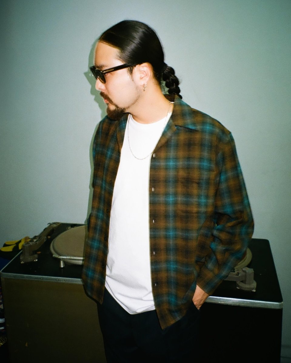 画像3: WACKO MARIA/PENDLETON / WOOL OMBRE CHECK OPEN COLLAR SHIRT（ONE）［ウールオンブレチェックオープンカラーシャツ-26秋冬］ (3)