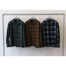 画像4: WACKO MARIA/PENDLETON / WOOL OMBRE CHECK OPEN COLLAR SHIRT（ONE）［ウールオンブレチェックオープンカラーシャツ-26秋冬］ (4)