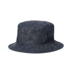 画像2: CALEE/LEATHER WAPPEN DENIM BUCKET HAT（INDIGO BLUE）［レザーワッペンデニムバケットハット-26秋冬］ (2)