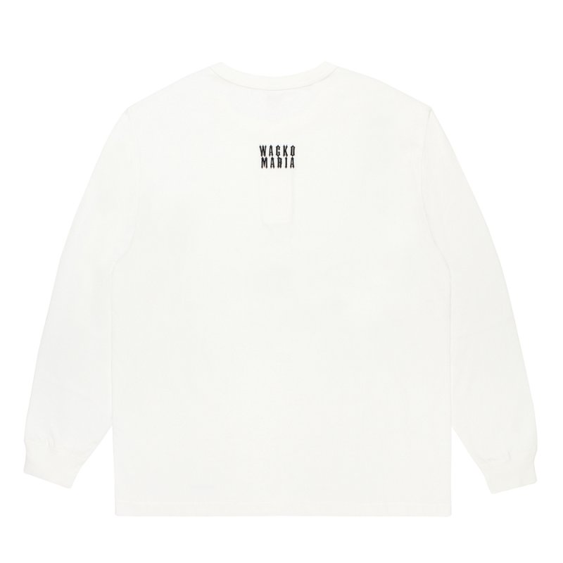 画像3: WACKO MARIA/HEALTHKNIT / HENLEY NECK LONG SLEEVE T-SHIRT（WHITE）［ヘンリーネック長袖T-26秋冬］