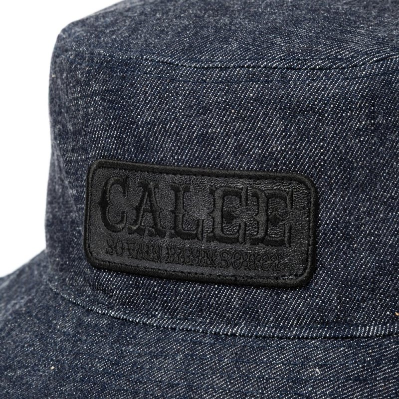 画像3: CALEE/LEATHER WAPPEN DENIM BUCKET HAT（INDIGO BLUE）［レザーワッペンデニムバケットハット-26秋冬］