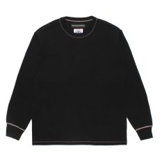 画像1: WACKO MARIA/WOLF'S HEAD / THERMAL LONG SLEEVE T-SHIRT（BLACK）［サーマル長袖-26春夏］ (1)