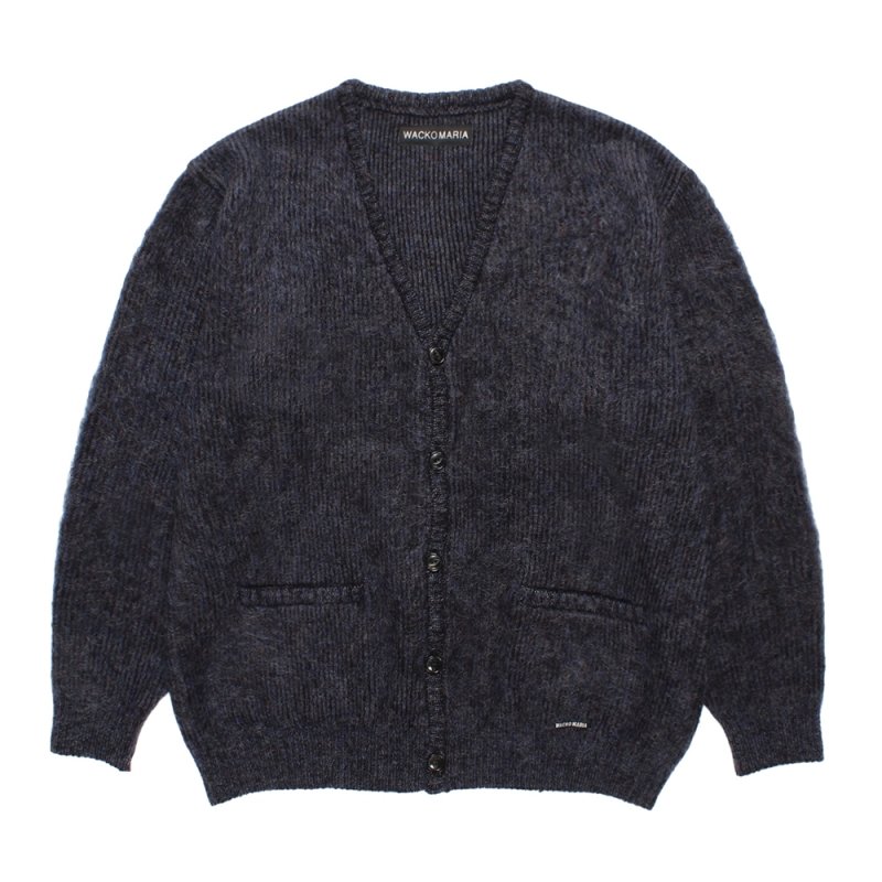 画像1: WACKO MARIA/MULTI-COLOR MOHAIR KNIT CARDIGAN（PURPLE）［マルチカラーモヘアカーディガン-26秋冬］