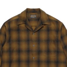 画像2: WACKO MARIA/PENDLETON / WOOL OMBRE CHECK OPEN COLLAR SHIRT（ONE）［ウールオンブレチェックオープンカラーシャツ-26秋冬］ (2)