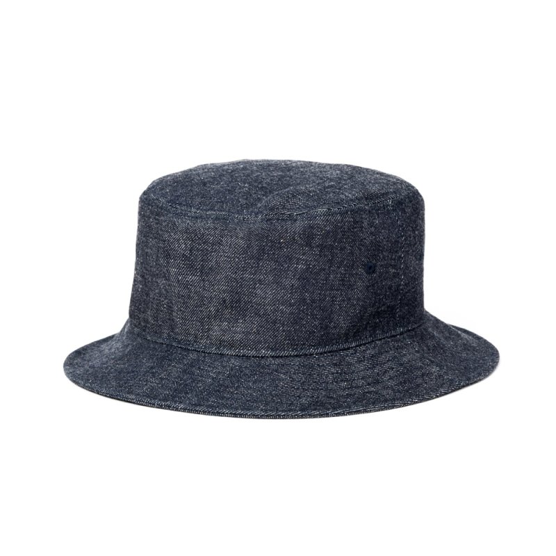 画像2: CALEE/LEATHER WAPPEN DENIM BUCKET HAT（INDIGO BLUE）［レザーワッペンデニムバケットハット-26秋冬］