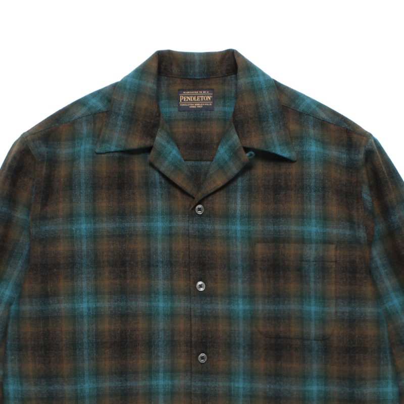画像2: WACKO MARIA/PENDLETON / WOOL OMBRE CHECK OPEN COLLAR SHIRT（ONE）［ウールオンブレチェックオープンカラーシャツ-26秋冬］