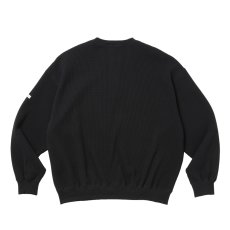 画像2: COOTIE PRODUCTIONS/N/C Waﬄe Henley Sweatshirt（Black）［ワッフルヘンリースウェットシャツ-26秋冬］ (2)