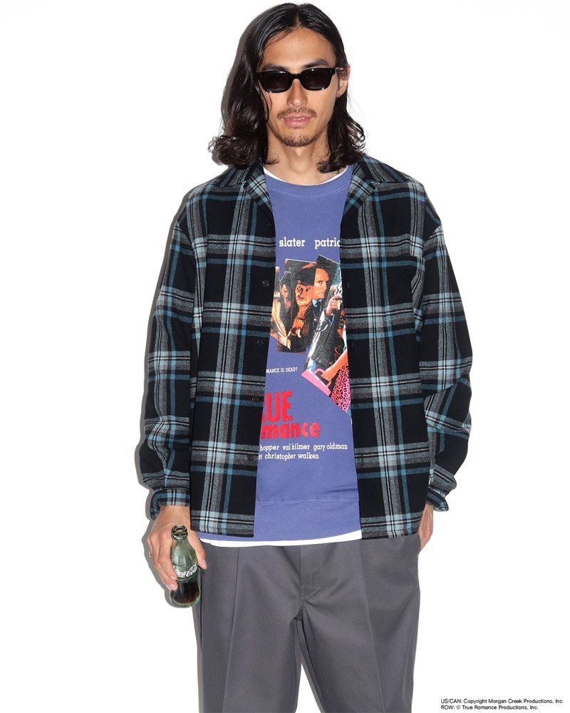 画像3: WACKO MARIA/PENDLETON / WOOL OMBRE CHECK OPEN COLLAR SHIRT（ONE）［ウールオンブレチェックオープンカラーシャツ-26秋冬］