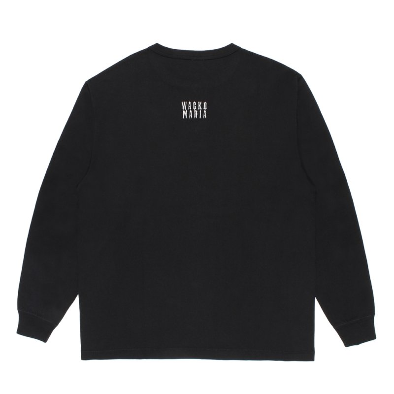 画像3: WACKO MARIA/HEALTHKNIT / HENLEY NECK LONG SLEEVE T-SHIRT（BLACK）［ヘンリーネック長袖T-26秋冬］