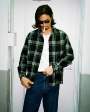 画像4: WACKO MARIA/PENDLETON / WOOL OMBRE CHECK OPEN COLLAR SHIRT（ONE）［ウールオンブレチェックオープンカラーシャツ-26秋冬］ (4)