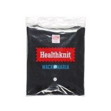 画像1: WACKO MARIA/HEALTHKNIT / HENLEY NECK LONG SLEEVE T-SHIRT（BLACK）［ヘンリーネック長袖T-26秋冬］ (1)