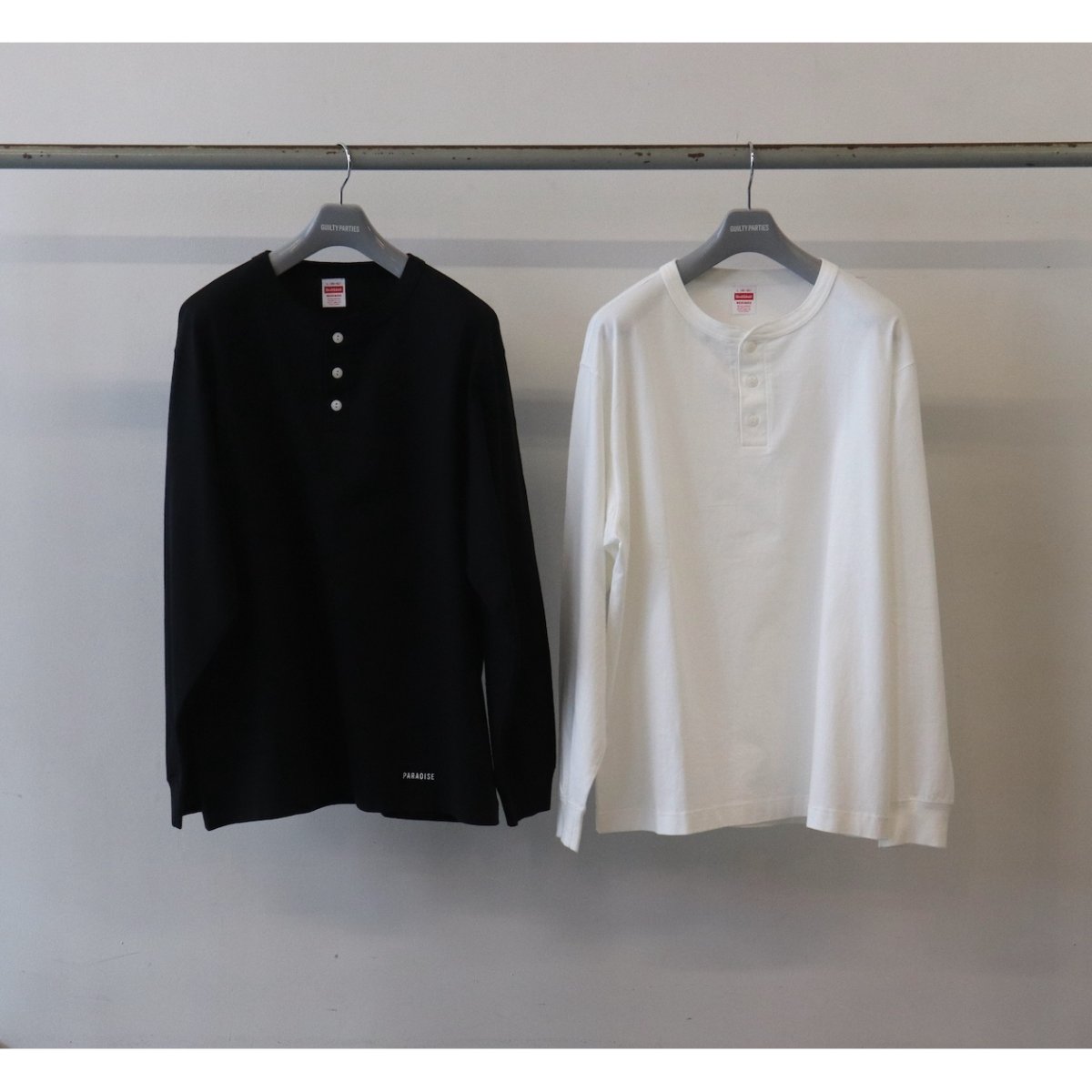 画像6: WACKO MARIA/HEALTHKNIT / HENLEY NECK LONG SLEEVE T-SHIRT（BLACK）［ヘンリーネック長袖T-26秋冬］ (6)