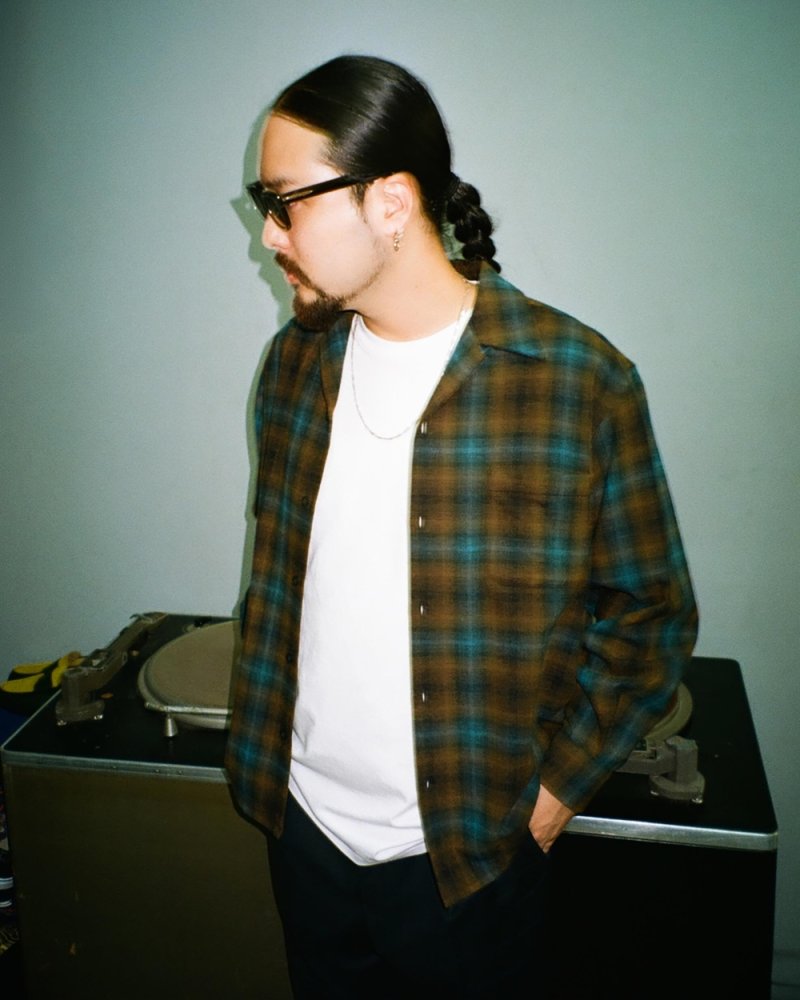 画像3: WACKO MARIA/PENDLETON / WOOL OMBRE CHECK OPEN COLLAR SHIRT（ONE）［ウールオンブレチェックオープンカラーシャツ-26秋冬］