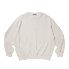 画像1: COOTIE PRODUCTIONS/N/C Waﬄe Henley Sweatshirt（Off White）［ワッフルヘンリースウェットシャツ-26秋冬］ (1)