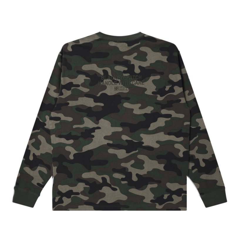 画像2: BlackEyePatch/HWC LABEL WASHED CAMO HEAVYWEIGHT L/S TEE（WOODLAND CAMO）