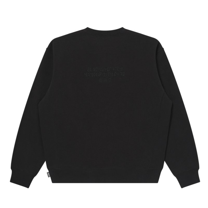 画像2: BlackEyePatch/HWC LEATHER PATCH CREW SWEAT(BLACK)