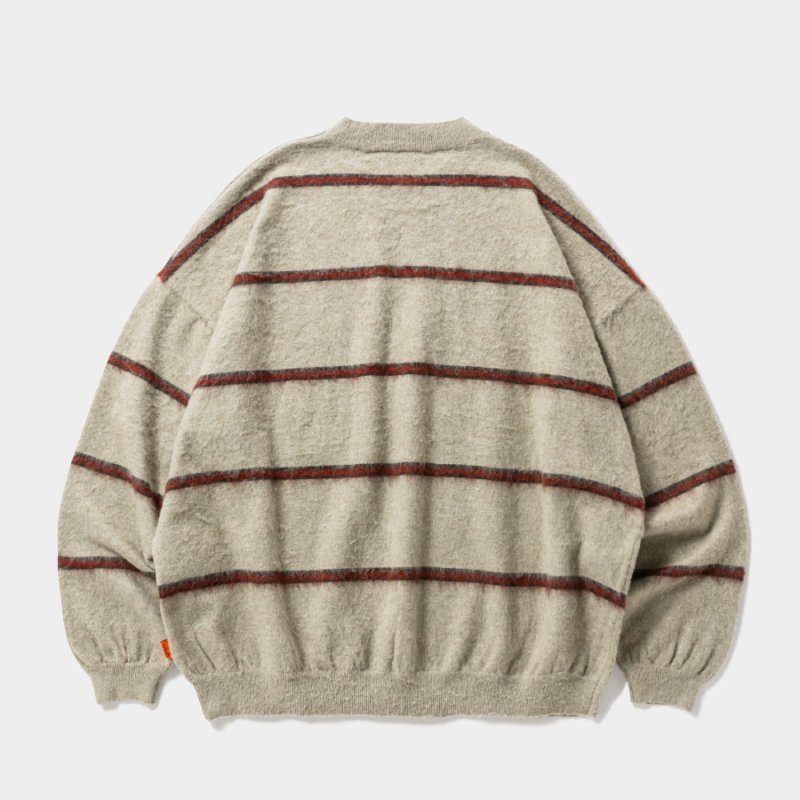 画像2: TIGHTBOOTH/BORDER KNIT SWEATER（Gray）［ボーダーニットセーター-26秋冬］