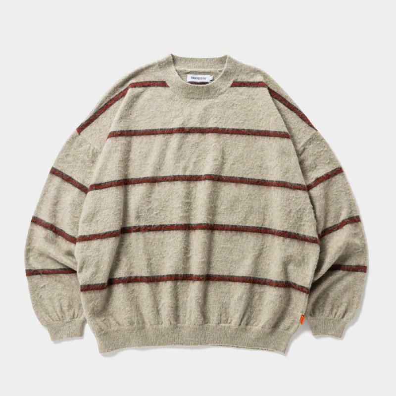 画像1: TIGHTBOOTH/BORDER KNIT SWEATER（Gray）［ボーダーニットセーター-26秋冬］