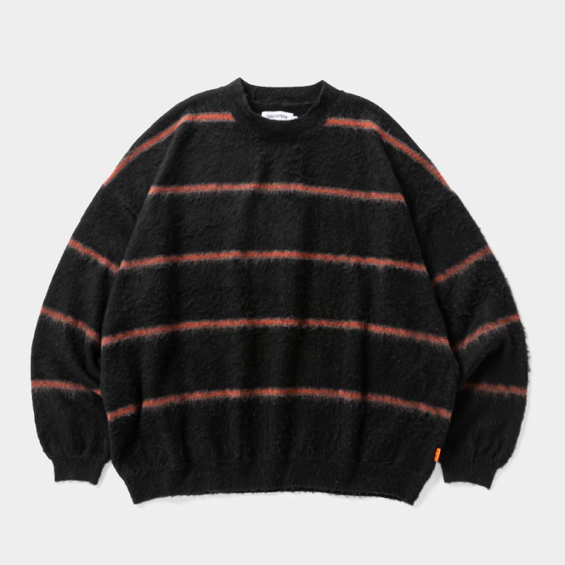 画像1: TIGHTBOOTH/BORDER KNIT SWEATER（Black）［ボーダーニットセーター-26秋冬］