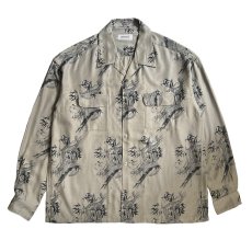 画像1: exodus brand/HORIYOSHI III TAKE/DRAGON L/S HAWAIIAN SHIRT（BEIGE）［竹/ドラゴンハワイアンシャツ-26秋冬］ (1)