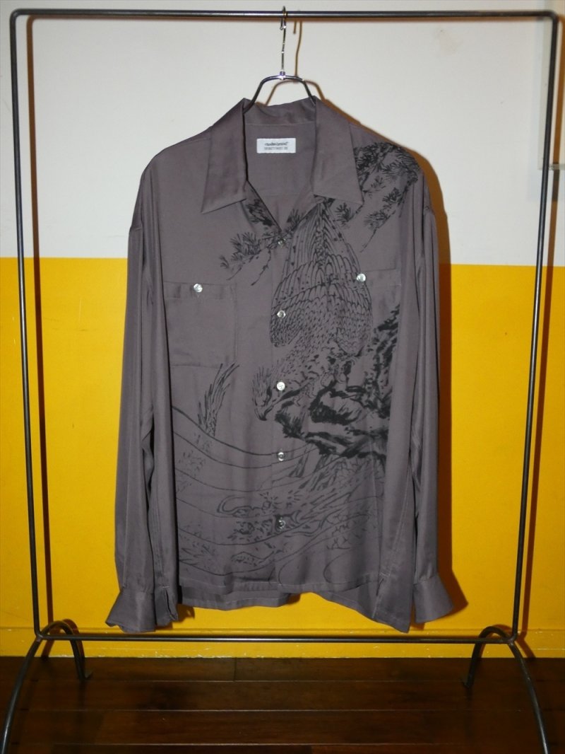 画像2: exodus brand/HORIYOSHI III TAKA/DRAGON L/S HAWAIIAN SHIRT（PURPLE）［鷹/ドラゴンハワイアンシャツ-26秋冬］