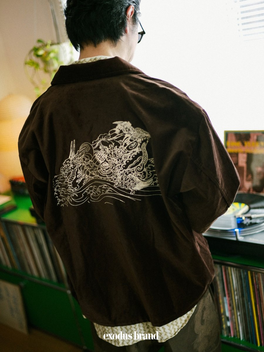 画像9: exodus brand/HORIYOSHI III TAKARABUNE SOUVENIR JACKET（BROWN）［宝船スーベニアJKT-26秋冬］ (9)