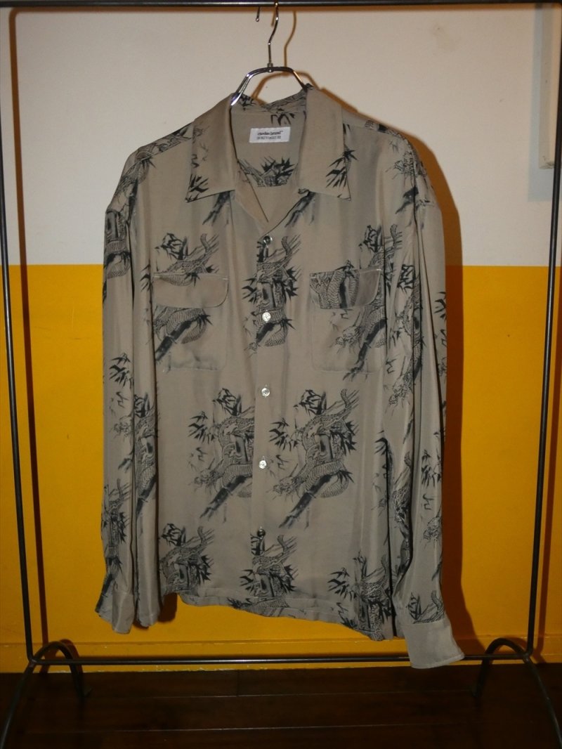 画像2: exodus brand/HORIYOSHI III TAKE/DRAGON L/S HAWAIIAN SHIRT（BEIGE）［竹/ドラゴンハワイアンシャツ-26秋冬］