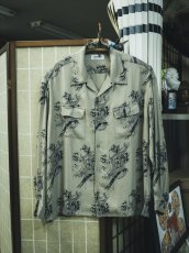 画像5: exodus brand/HORIYOSHI III TAKE/DRAGON L/S HAWAIIAN SHIRT（BEIGE）［竹/ドラゴンハワイアンシャツ-26秋冬］ (5)