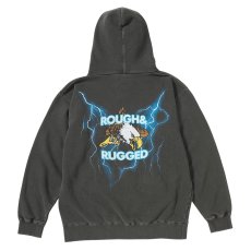 画像1: ROUGH AND RUGGED/DESIGN HOODIE-PIGMENT（BLACK）［プルオーバーパーカー-26秋冬］ (1)