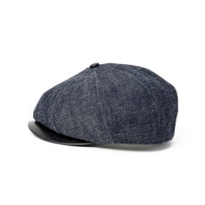 画像3: CALEE/LEATHER WAPPEN DENIM BRIM LEATHER CAS（INDIGO BLUE）［レザーワッペンデニムブリムレザーキャスケット-26秋冬］ (3)