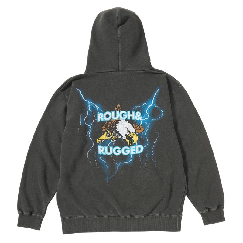 画像2: ROUGH AND RUGGED/DESIGN HOODIE-PIGMENT（BLACK）［プルオーバーパーカー-26秋冬］