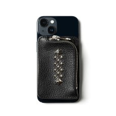 画像2: CALEE/STUDS LEATHER MULTI CASE ＜Magsafe＞（BLACK）［スタッズレザーマルチケース-26秋冬］ (2)