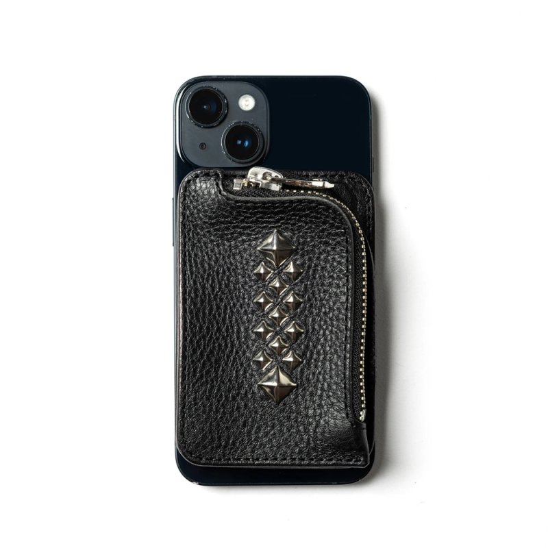 画像2: CALEE/STUDS LEATHER MULTI CASE ＜Magsafe＞（BLACK）［スタッズレザーマルチケース-26秋冬］
