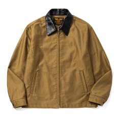 画像1: CALEE/CORD CLOTH LEATHER COLLAR JACKET（KHAKI）［コードクロスレザーカラーJKT-26秋冬］ (1)