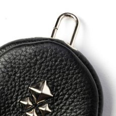 画像3: CALEE/STUDS LEATHER ZIP COIN CASE（BLACK）［スタッズレザージップコインケース-26秋冬］ (3)