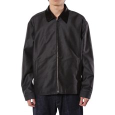 画像2: CALEE/CORD CLOTH LEATHER COLLAR JACKET（KHAKI）［コードクロスレザーカラーJKT-26秋冬］ (2)