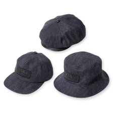 画像6: CALEE/LEATHER WAPPEN DENIM BRIM LEATHER CAS（INDIGO BLUE）［レザーワッペンデニムブリムレザーキャスケット-26秋冬］ (6)