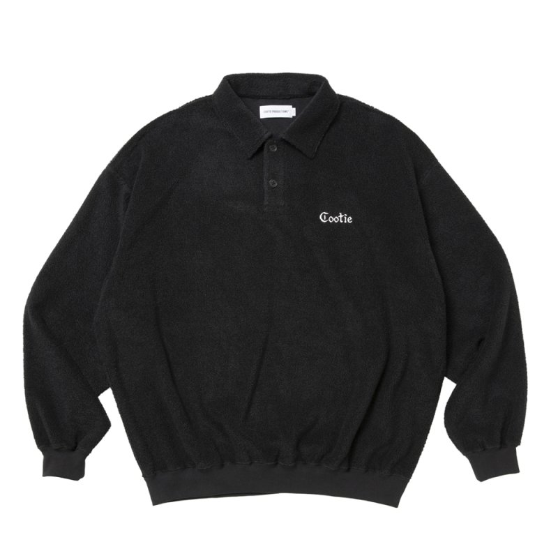 画像1: COOTIE PRODUCTIONS/T/C Heavy Pile Polo Pullover（Black）［ヘビーパイルポロプルオーバー-26秋冬］